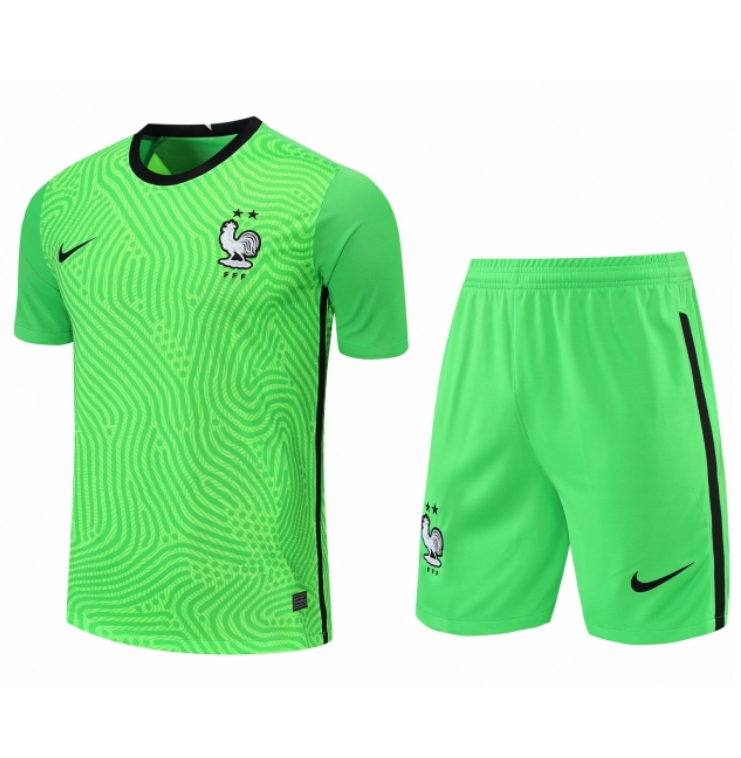 2021/22 Euro France Green Goalkeeper Soccer Kits Shirt with Shorts